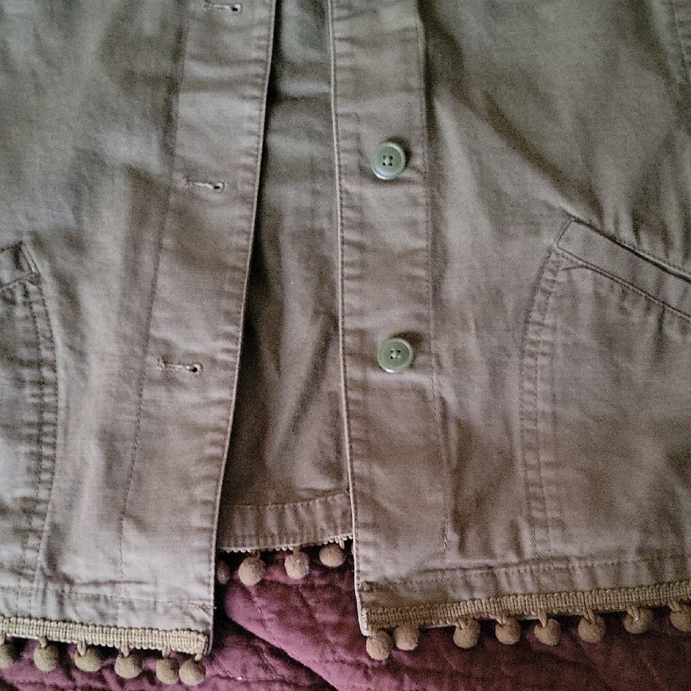 Olive Green Button-Up Jacket - Picture 6 of 9